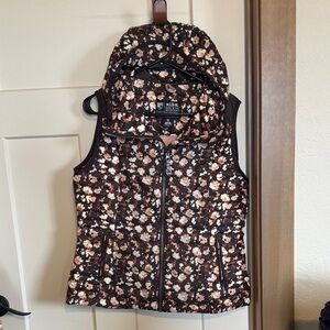 Kuhl Floral Puffer Vest - Black and Brown